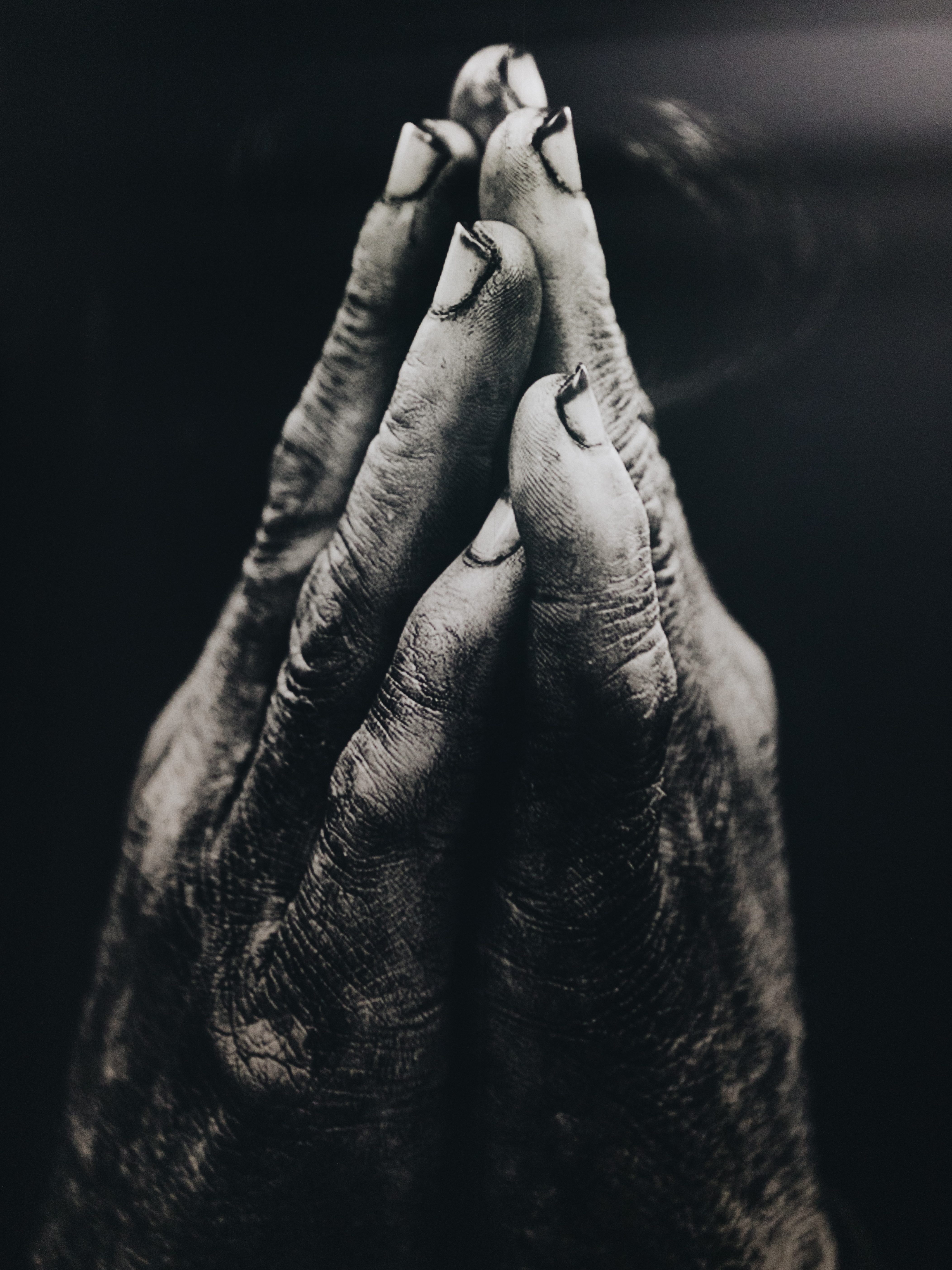 Hands clasped in prayer.